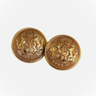 Пуговица Unicorn's crown LuxFabric на ножке металл 18 мм 1 шт. Золотистый темный