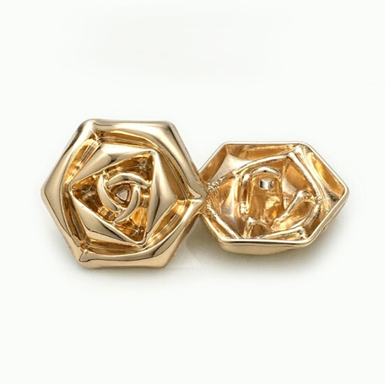 Пуговица Hexagon LuxFabric на ножке металл 20 мм 1 шт. Золотистый