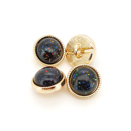 Пуговица Glitter LuxFabric на ножке металл 10 мм 1 шт. Черный