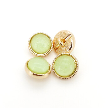 Пуговица Glitter LuxFabric на ножке металл 10 мм 1 шт. Салатовый