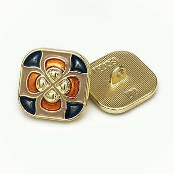 Пуговица Clover LuxFabric на ножке металл/эмаль 17х17 мм 1 шт. Разные цвета