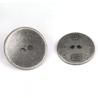 Пуговица Круглая LuxFabric 2 отв. металл 18 мм 1 шт. Графитовый