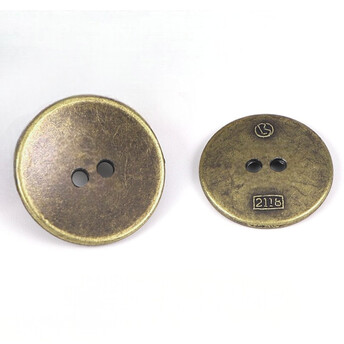 Пуговица Круглая LuxFabric 2 отв. металл 15 мм 1 шт. Бронзовый