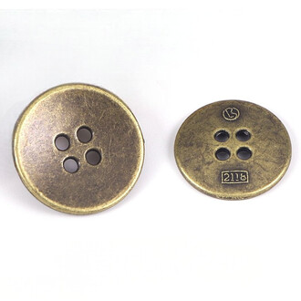 Пуговица Круглая LuxFabric 4 отв. металл 17,5 мм 1 шт. Бронзовый