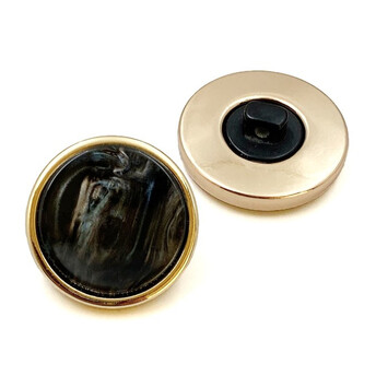 Пуговица Bellas LuxFabric на ножке металл 23 мм 1 шт. Черный