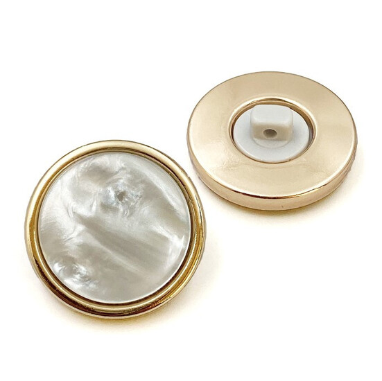 Пуговица Bellas LuxFabric на ножке металл 20 мм 1 шт. Молочный