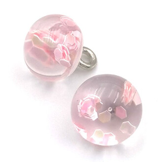 Пуговица подвеска Ball LuxFabric на ножке 10 мм 1 шт. Розовый светлый
