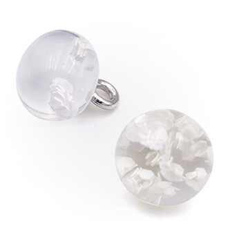 Пуговица подвеска Ball LuxFabric на ножке 10 мм 1 шт. Белый