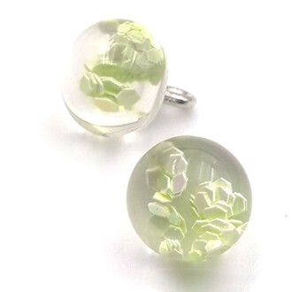 Пуговица подвеска Ball LuxFabric на ножке 10 мм 1 шт. Салатовый