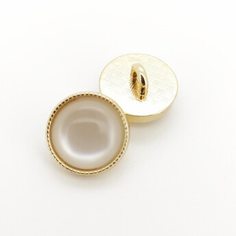 Пуговица Golden pearl LuxFabric на ножке металл 12 мм 1 шт. Перламутровый