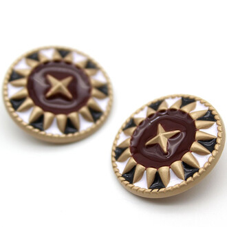 Пуговица Vintage star LuxFabric на ножке металл/эмаль 23 мм 1 шт. Бордовый