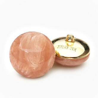 Пуговица Marble LuxFabric на ножке металл 11 мм 1 шт. Кораллово-бежевый