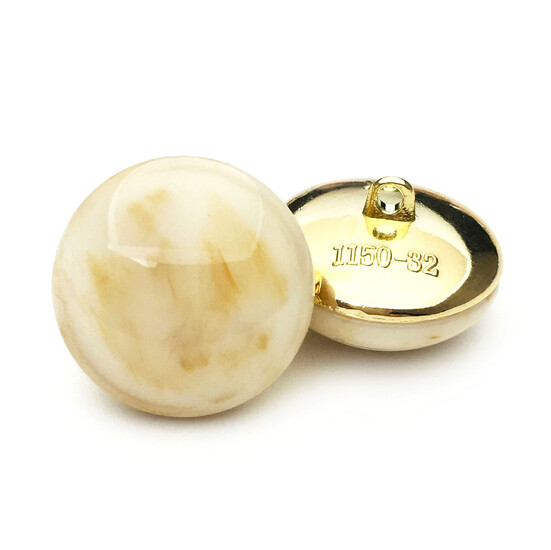 Пуговица Marble LuxFabric на ножке металл 11 мм 1 шт. Айвори-бежевый