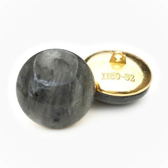 Пуговица Marble LuxFabric на ножке металл 11 мм 1 шт. Серо-черный