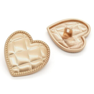Пуговица Quilted heart LuxFabric на ножке металл 25х25 мм 1 шт. Бежевый матовый