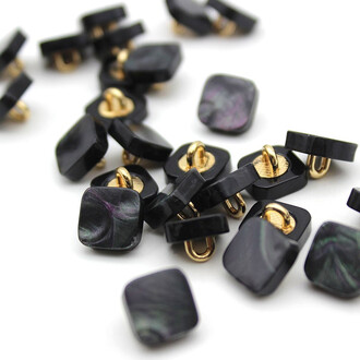 Пуговица Nacre LuxFabric на ножке металл/смола 9,5х9,5 мм 1 шт. Черный