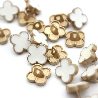 Пуговица Clover LuxFabric на ножке металл/эмаль 12х12 мм 1 шт. Белый