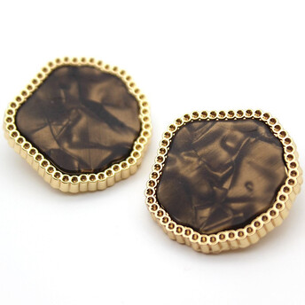 Пуговица Pearl drop LuxFabric на ножке металл 22 мм 1 шт. Коричневый