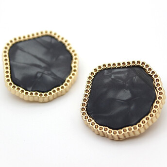 Пуговица Pearl drop LuxFabric на ножке металл 22 мм 1 шт. Черный