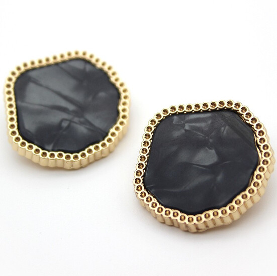 Пуговица Pearl drop LuxFabric на ножке металл 22 мм 1 шт. Черный