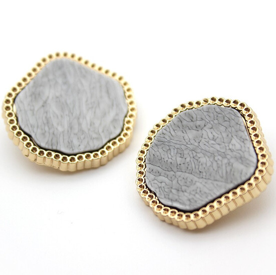 Пуговица Pearl drop LuxFabric на ножке металл 18 мм 1 шт. Серый