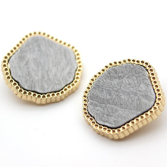 Пуговица Pearl drop LuxFabric на ножке металл 22 мм 1 шт. Серый