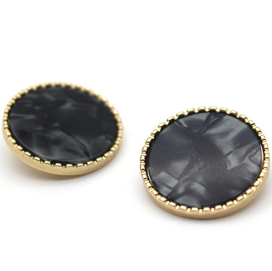 Пуговица Pearl сircle LuxFabric на ножке металл 20 мм 1 шт. Черный