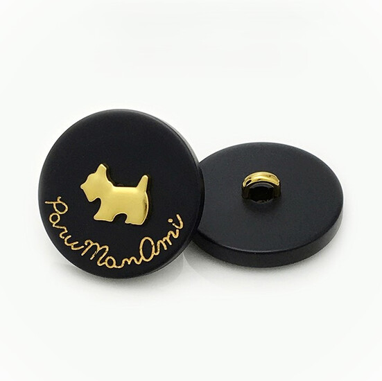 Гудзик Scotch Terrier LuxFabric на ніжці пластик 20 мм 1 шт. Чорний
