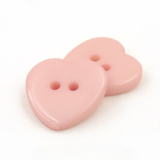 Пуговица Сердце LuxFabric 2 отв. пластик 11,5х11,5 мм 1 шт. Розовый светлый