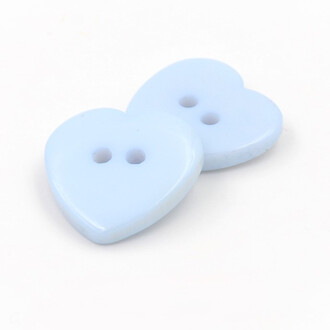 Пуговица Сердце LuxFabric 2 отв. пластик 14,5х15 мм 1 шт. Голубой
