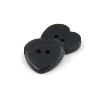 Пуговица Сердце LuxFabric 2 отв. пластик 11,5х11,5 мм 1 шт. Черный
