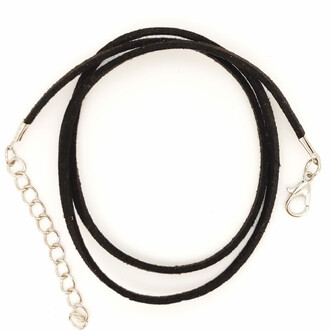 Шнурок на шею замшевый 2,6х1,4 мм 43 см 1 шт. Черный