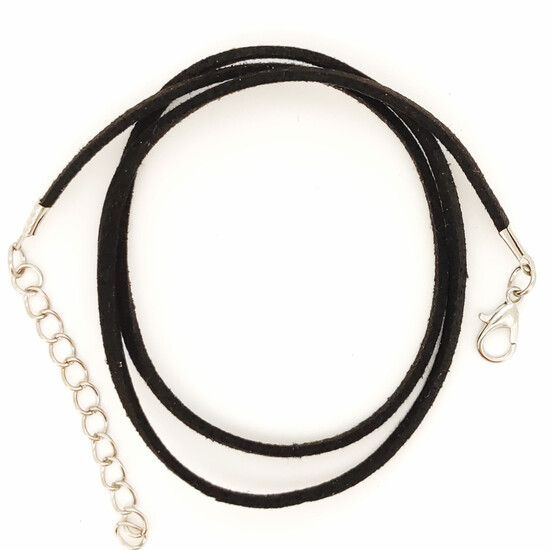 Шнурок на шею замшевый 2,6х1,4 мм 43 см 1 шт. Черный