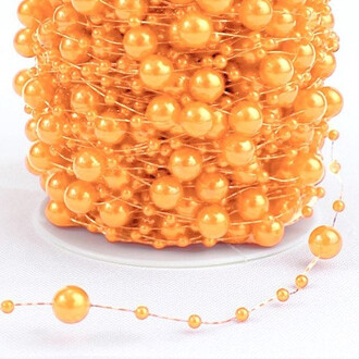 Гирлянда из бусин на леске размер 8/3 мм 1 м Оранжевый