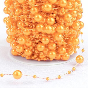 Гирлянда из бусин на леске размер 8/3 мм 1 м Оранжевый