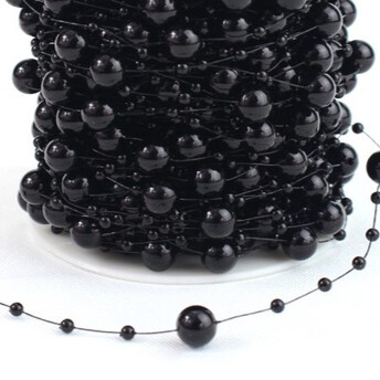 Гирлянда из бусин на леске размер 8/3 мм 1 м Черный