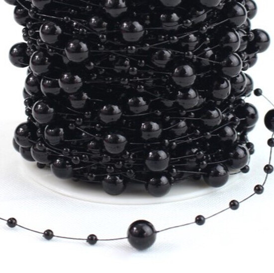 Гирлянда из бусин на леске размер 8/3 мм 1 м Черный