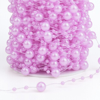 Гирлянда из бусин на леске размер 8/3 мм 1 м Сиреневый