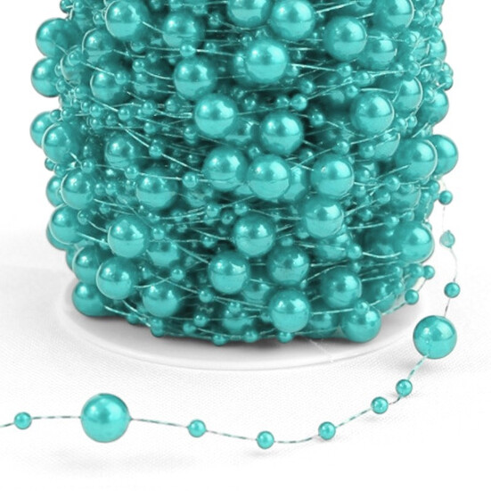 Гирлянда из бусин на леске размер 8/3 мм 1 м Бирюзовый