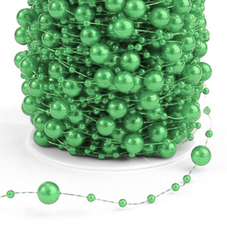 Гирлянда из бусин на леске размер 8/3 мм 1 м Зеленый