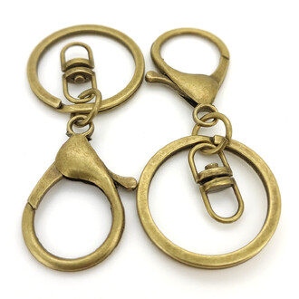 Карабин с кольцом основа для брелка карабин 20 мм кольцо 30 мм 67 мм 1 шт. Античное золото