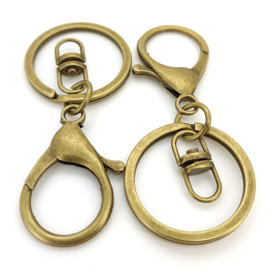 Карабин с кольцом основа для брелка карабин 20 мм кольцо 30 мм 67 мм 1 шт. Античное золото