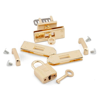 Замок для сумки Эрмес комплект 7 деталей 35х46х47 мм Золото
