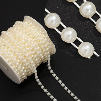 Полубусины на нитке 4 мм 1 м Кремовый Krem_АА079