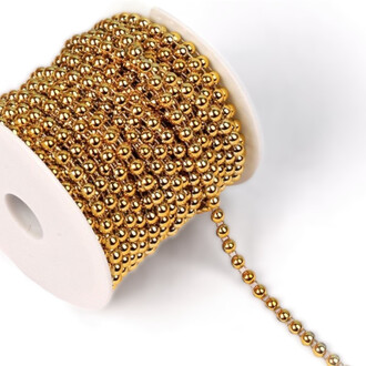 Полубусины на нитке 6 мм 1 м Золото Gold_АА081