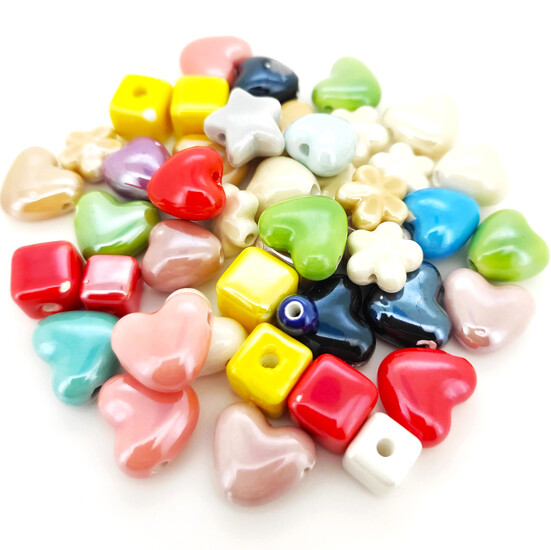 Уценка!!! Бусины керамические Ассорти 6-15 мм 100 шт. Разные цвета