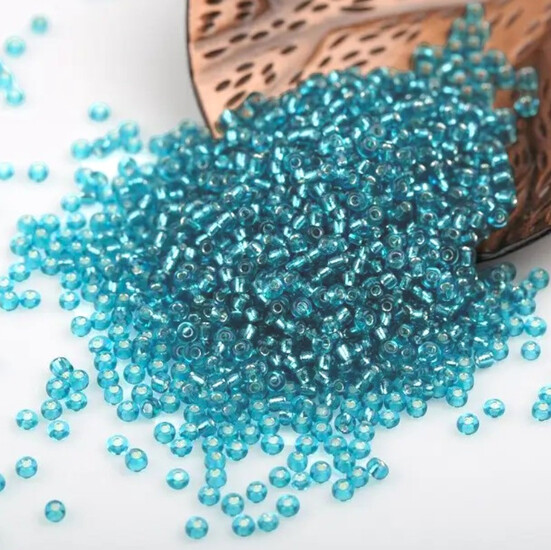 Бисер Парчовый 2 мм 50 г Голубой нежный
