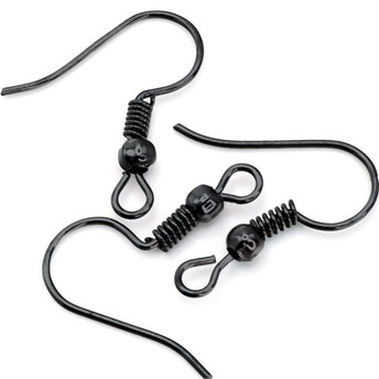 Швензы для сережек 20х18 мм Черный 50 пар