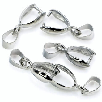 Держатель для кулона с петлей 10 шт. 14х6 мм Платина