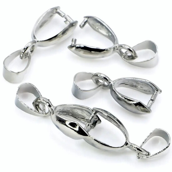 Держатель для кулона с петлей 10 шт. 14х6 мм Платина